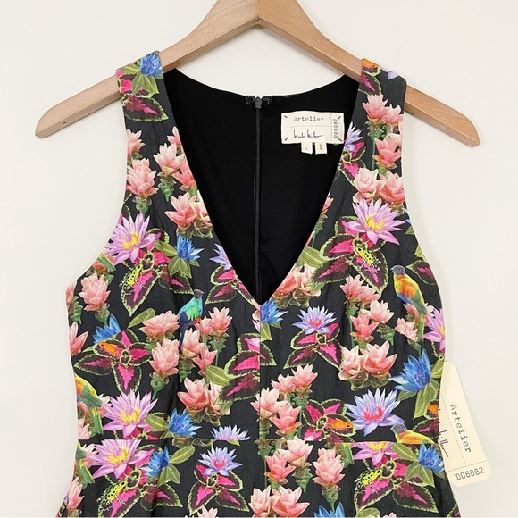 Nicole Miller X Artelier Lamanca Jungle Dress Whimsical Floral - Picture 5 of 16